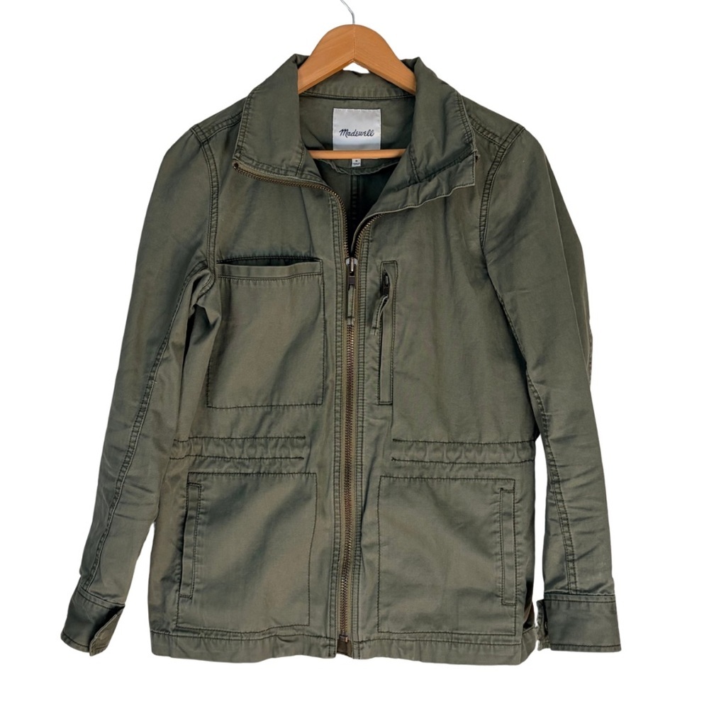 Madewell Fleet Jacket Olive Green Zip Military Utility Chore Coat Womens, Medium - Picture 4 of 13